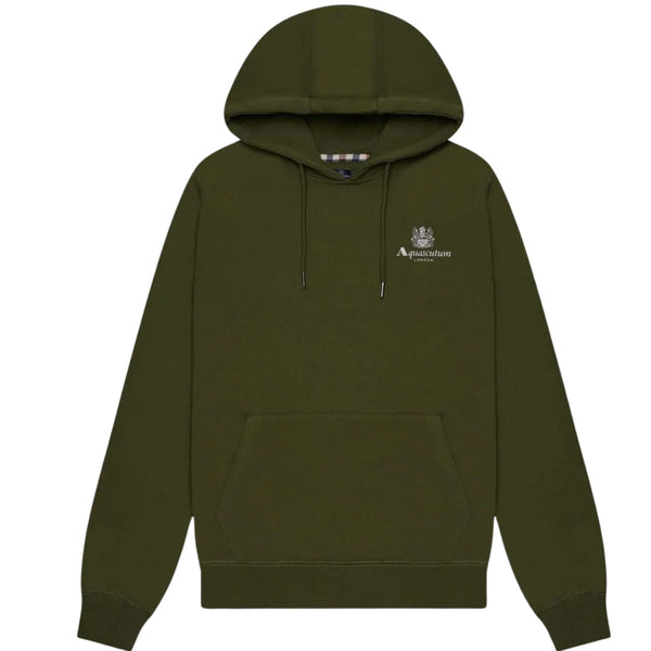 Aquascutum Active Big Logo Hoodie Fw23 Sw002 06 Green Hoodie Mens